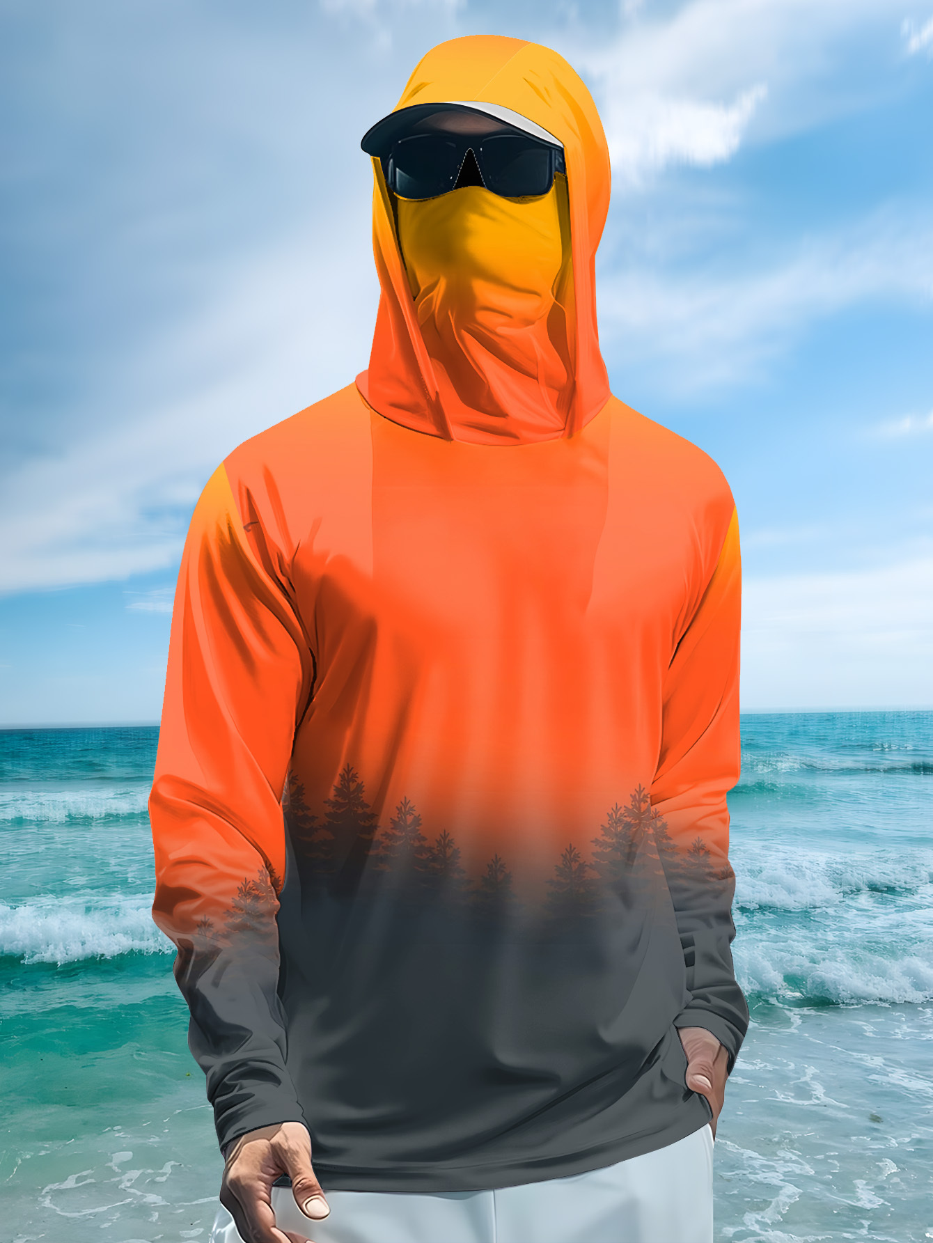 Мужская толстовка с градиентны – обзор и цена Fishing Hoodie